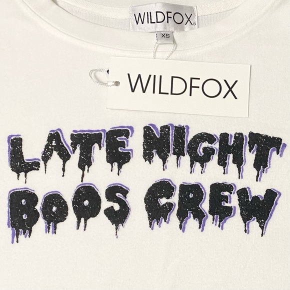 Wildfox Boos Crew Baggy Beach Jumper in Vanilla (Off-White) NWT Halloween - Picture 2 of 2